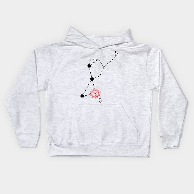 Swati Nakshatra Hindu Vedic Sidereal Astrology Constellation Kids Hoodie by EndlessDoodles